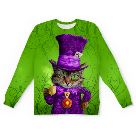 full_print_kids_sweatshirt с принтом Чеширский котик в Архангельске,  |  | 