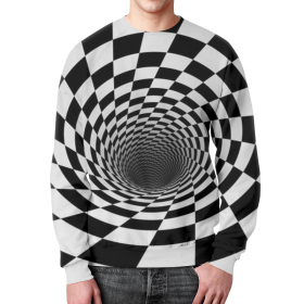 full_print_sweatshirt с принтом ВОРОНКА ШАХМАТНАЯ. ЧЕРНОЕ И БЕЛОЕ. в Архангельске,  |  | 