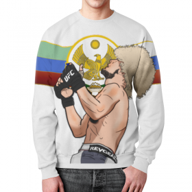 full_print_sweatshirt с принтом UFC Хабиб Нурмагомедов в Архангельске,  |  | Тематика изображения на принте: 