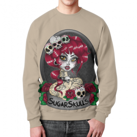 full_print_sweatshirt с принтом Sugar skull girl в Архангельске,  |  | 