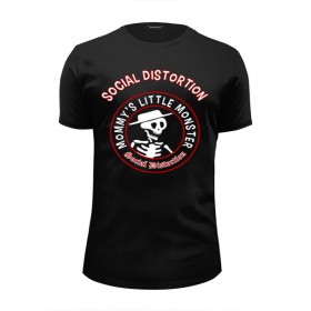 tee с принтом Social Distortion в Архангельске, Белый, черный, серый меланж, голубой: 100% хлопок, плотность 160 гр. Остальные цвета: 92% хлопок, 8% лайкра, плотность 170-180гр. |  | 