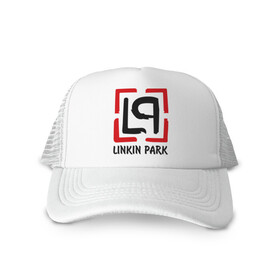 Кепка тракер с сеткой с принтом Linkin park в Архангельске, трикотажное полотно; задняя часть — сетка | длинный козырек, универсальный размер, пластиковая застежка | Тематика изображения на принте: lp | rock | линкин парк | музыка | рок группа