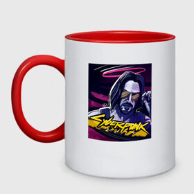Кружка двухцветная Cyberpunk 2077 Киану Ривз: в Архангельске, керамика | объем — 330 мл, диаметр — 80 мм. Цветная ручка и кайма сверху, в некоторых цветах — вся внутренняя часть | Тематика изображения на принте: cyberpunk 2077 | hacker | hacknet | арт | взлом | киберпанк | программист | хакер
