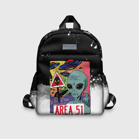 Детский рюкзак 3D с принтом Штурм зоны 51 в Архангельске, 100% полиэстер | лямки с регулируемой длиной, сверху петелька, чтобы рюкзак можно было повесить на вешалку. Основное отделение закрывается на молнию, как и внешний карман. Внутри дополнительный карман. По бокам два дополнительных кармашка | Тематика изображения на принте: 51 | area | area 51 | nlo | звезды | зона 51 | инопланетяне | инопланетянин | нло | пришелец | пришельцы | штурм зоны 51