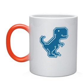 Кружка хамелеон Cyber Dino: в Архангельске, керамика | меняет цвет при нагревании, емкость 330 мл | Тематика изображения на принте: arduino | board | code | cyber | dino | web | ардуино | веб | дино | динозавр | кибер | код | коды | плата | программирование | электроника