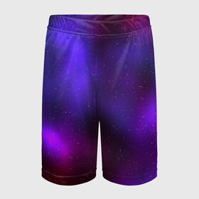 Детские спортивные шорты 3D с принтом Космическое Сияние в Архангельске,  100% полиэстер
 | пояс оформлен широкой мягкой резинкой, ткань тянется
 | Тематика изображения на принте: space | star | абстракция | бесконечность | вселенная | галактика | звезды | инопланетяне | космос | неон | неоновый | планеты | пришельцы | радуга | свет | синий | сиреневый | сияние | текстура