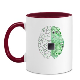 Кружка двухцветная Программист: в Архангельске, керамика | объем — 330 мл, диаметр — 80 мм. Цветная ручка и кайма сверху, в некоторых цветах — вся внутренняя часть | Тематика изображения на принте: айтишник | голова | ии | кодер | компьютер | микросхема | мозг | парню | прикольная | программирование | программист | профессия | процессор | специальность | хобби | цп