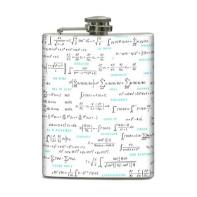Фляга с принтом Математические формулы в Архангельске, металлический корпус | емкость 0,22 л, размер 125 х 94 мм. Виниловая наклейка запечатывается полностью | алгебра | вычисления | геометрия | дроби | интегралы | матан | математика | студентам | формулы | школа | шпаргалка