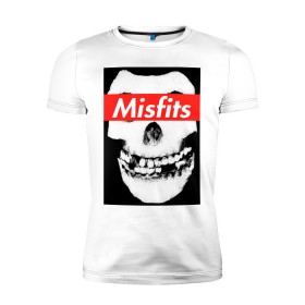 Мужская футболка премиум с принтом Misfits в Архангельске, 92% хлопок, 8% лайкра | приталенный силуэт, круглый вырез ворота, длина до линии бедра, короткий рукав | Тематика изображения на принте: clash | cure | horror | horrorpunk | linkin park | misfits | punk | punkrock | ramones | король и шут | панкрок