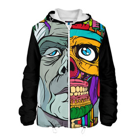 Мужская куртка 3D с принтом Франкенштейн в Архангельске, ткань верха — 100% полиэстер, подклад — флис | прямой крой, подол и капюшон оформлены резинкой с фиксаторами, два кармана без застежек по бокам, один большой потайной карман на груди. Карман на груди застегивается на липучку | большой | всю | геометрия | герои | герой | голова | граффити | добрые | дьявол | злой | зомби | картинка | кибер | краска | лицо | лого | на | панк | пасть | рожа | смайл | текстуры | фон | франкенштейн