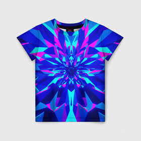 Детская футболка 3D с принтом Оптическая иллюзия в Архангельске, 100% гипоаллергенный полиэфир | прямой крой, круглый вырез горловины, длина до линии бедер, чуть спущенное плечо, ткань немного тянется | Тематика изображения на принте: абстракция | иллюзия | линии | оптическая иллюзия | треугольники | узор