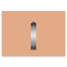 Поздравительная открытка с принтом Загадочный монолит в Архангельске, 100% бумага | плотность бумаги 280 г/м2, матовая, на обратной стороне линовка и место для марки
 | Тематика изображения на принте: american | metallic | minimalism | monolith | reddit | ufo | usa | америка | арт | загадка | инопланетяне | искусство | металлический | минимализм | мистика | монолит | неизвестный | нло | пришельцы | пустыня | столб | сша | тайн