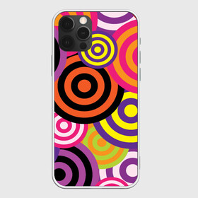 Чехол для iPhone 12 Pro Max с принтом Аннотация разноцветных кругов в Архангельске, Силикон |  | Тематика изображения на принте: абстрация | аннотация | иллюзии | круги | мишени | мишень | разноцветный