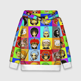 Детская толстовка 3D с принтом ONE PIECE / ВАН ПИС / УЗОР в Архангельске, 100% полиэстер | двухслойный капюшон со шнурком для регулировки, мягкие манжеты на рукавах и по низу толстовки, спереди карман-кенгуру с мягким внутренним слоем | anime | one piece | pattern | skull | аниме | ван пис | все персонажи. | манга | мультфильм | персонажи | скелет | узор | череп | японская анимация