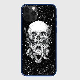 Чехол для iPhone 12 Pro с принтом Череп Зверь и Брызги в Архангельске, силикон | область печати: задняя сторона чехла, без боковых панелей | beast | flowers | head | skulls | vampire | брызги | букет | вампир | голова | животные | зверь | зубы | кости | краска | листья | мозги | паттерн | полосы | природа | скелет | текстура | точки | узор | флора | хо | цветы | чб