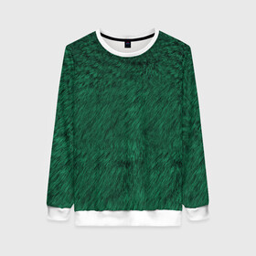 Женский свитшот 3D Изумрудный мех: в Архангельске, 100% полиэстер с мягким внутренним слоем | круглый вырез горловины, мягкая резинка на манжетах и поясе, свободная посадка по фигуре | Тематика изображения на принте: изумруд | изумрудная текстура | изумрудная шуба | мех | паттерн | текстура | текстура меха | шуба