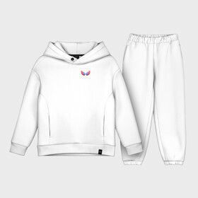 Детский костюм хлопок Oversize с принтом Цветные крылья единорога на спине в Архангельске,  |  | Тематика изображения на принте: акварель | акварельный | девочкам | девочке | единорог | единорожек | крыло | крылышки | крылья | разноцветные | разноцветный | сказка | сказочный | спина | фентэзи | цветные