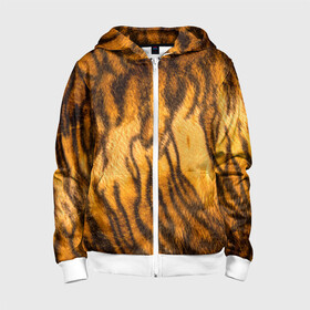 Детская толстовка 3D на молнии с принтом Шкура тигра 2022 в Архангельске, 100% полиэстер |  манжеты и пояс оформлены широкой мягкой резинкой, двухслойный капюшон со шнурком для регулировки, спереди карманы и застежка-молния
 | Тематика изображения на принте: 2022 | год тигра | новый год | новый год 2022 | символ года | тигр | тигренок | тигрица | тигры